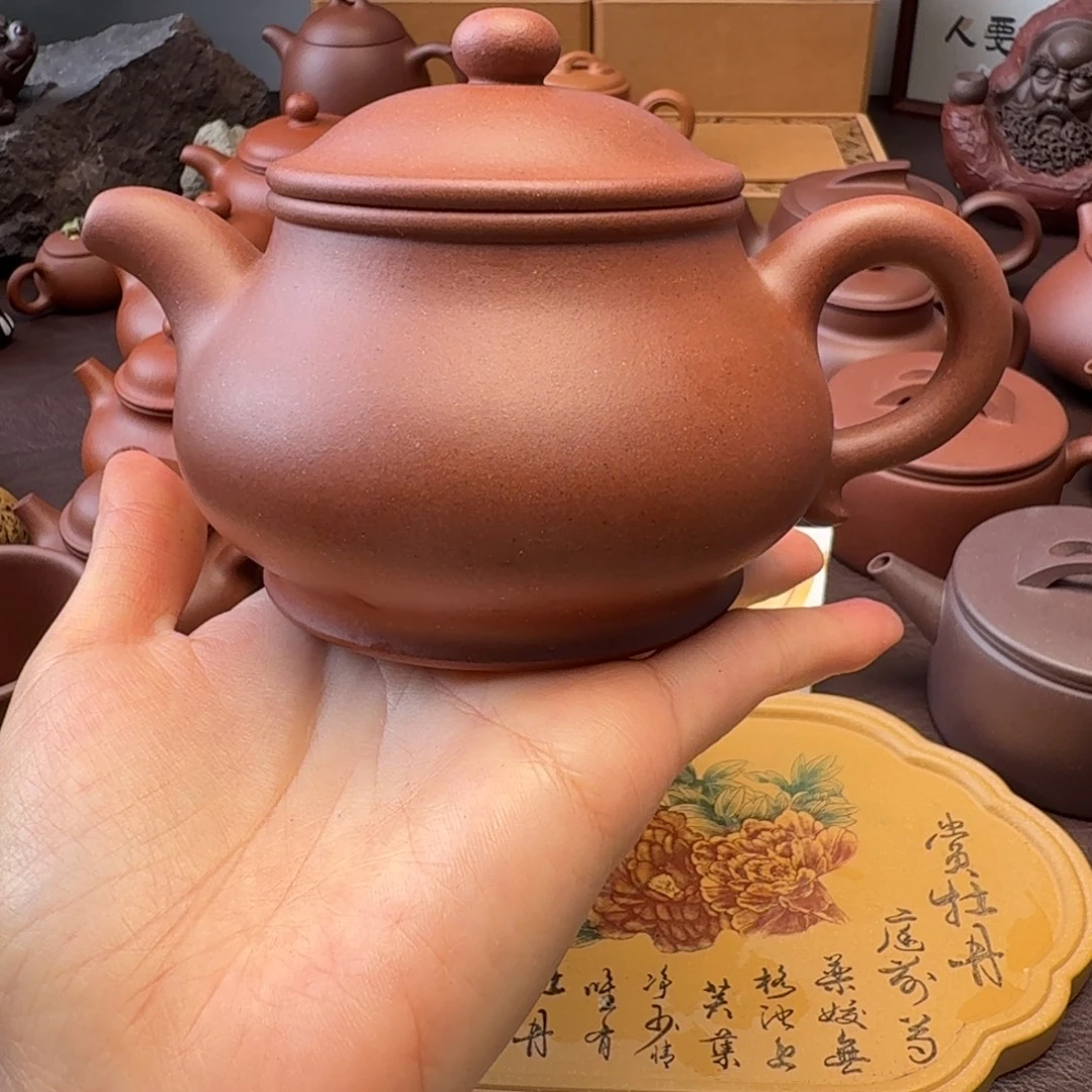 回***末茶壶紫砂特练紫泥 矮潘  微瑕270