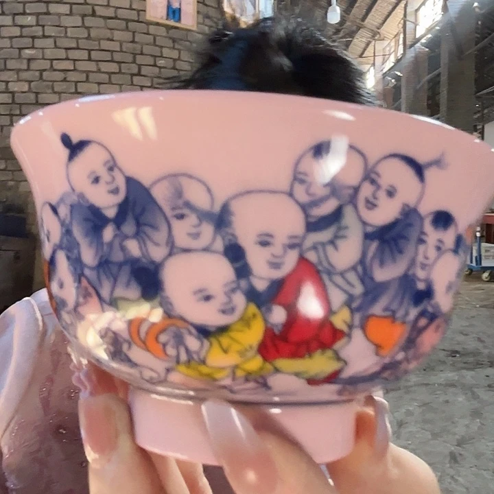 摆件景德镇高温陶瓷娃娃画片红希希