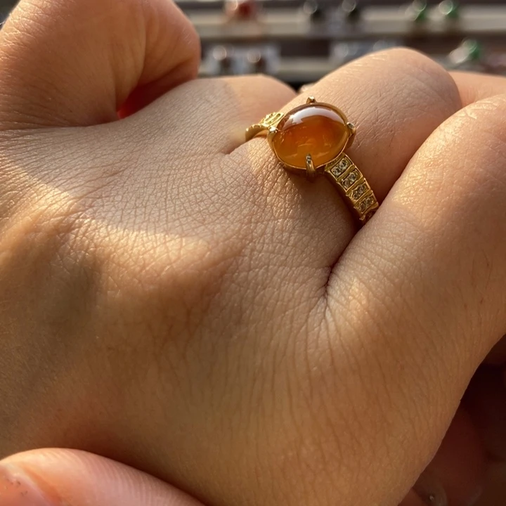 翡翠戒指银S925镶嵌戒指