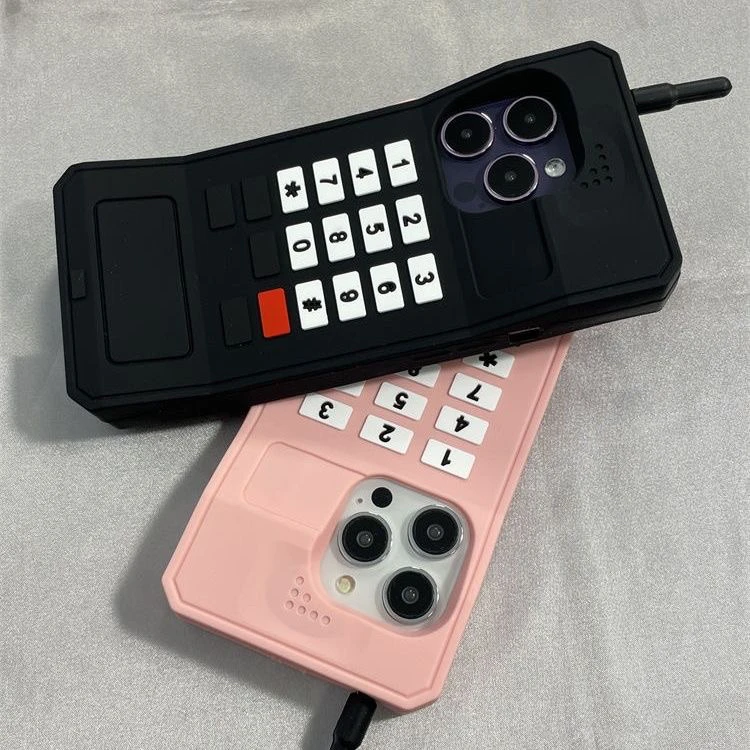 爆款趣味搞笑硅胶立体复古大哥大手机壳适用苹果高级感个性奇葩软