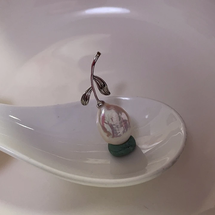 吊坠(不含链)银S925镶嵌淡水珍珠