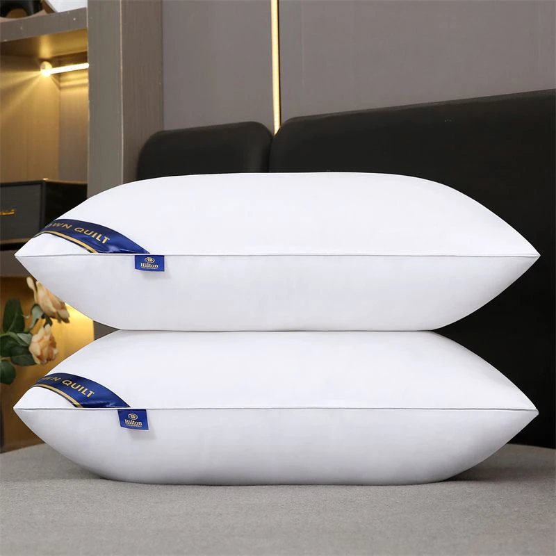专用双人枕头枕芯酒店款护颈椎助睡眠高回弹羽毛枕头