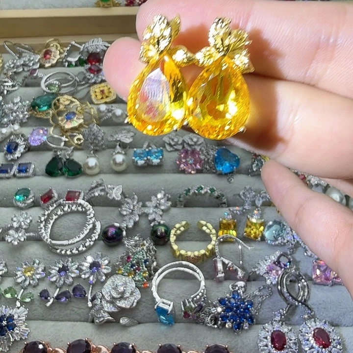 戒指烟晶银S925镶嵌