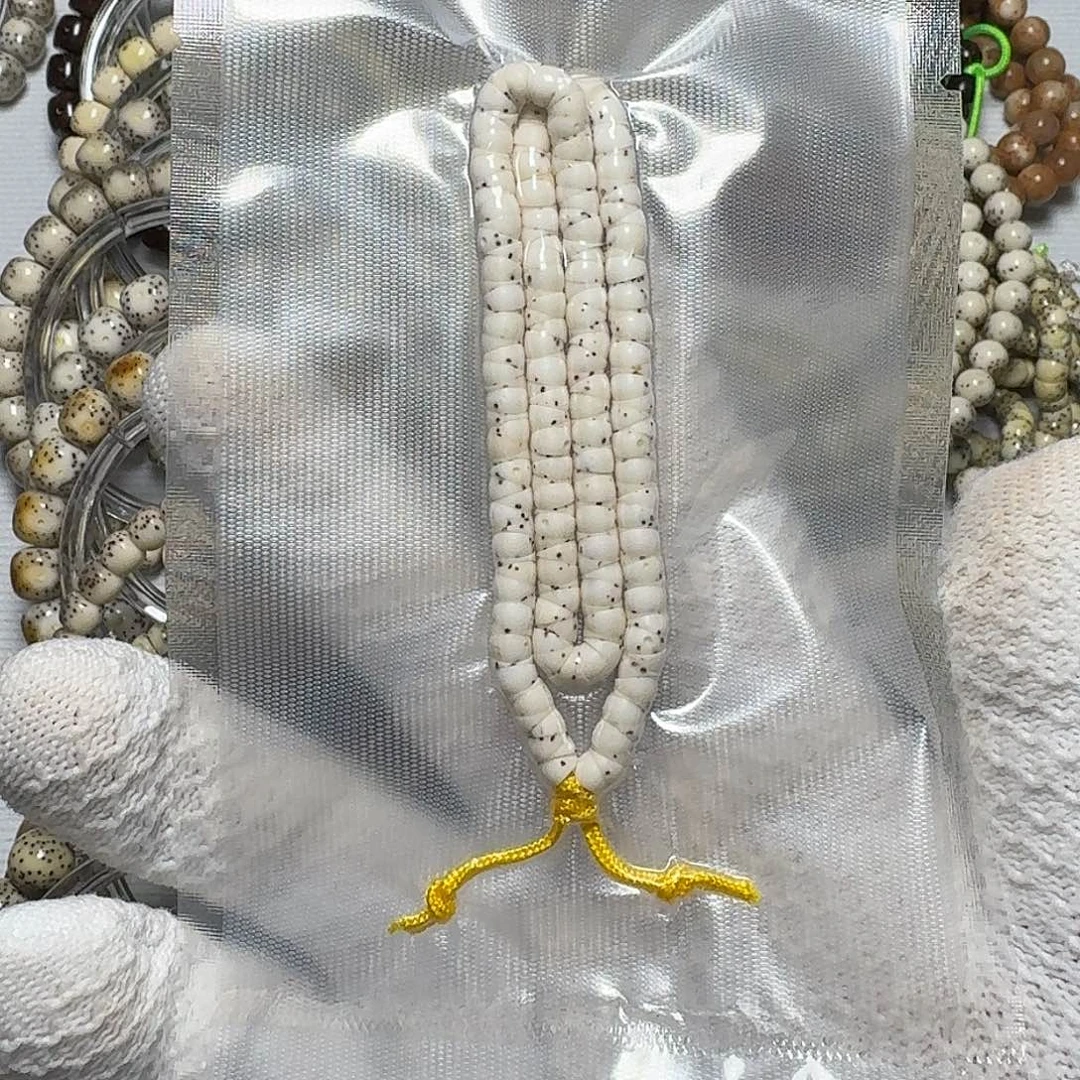 手串星月菩提原生态石玉料骨瓷白卡5大肠三星