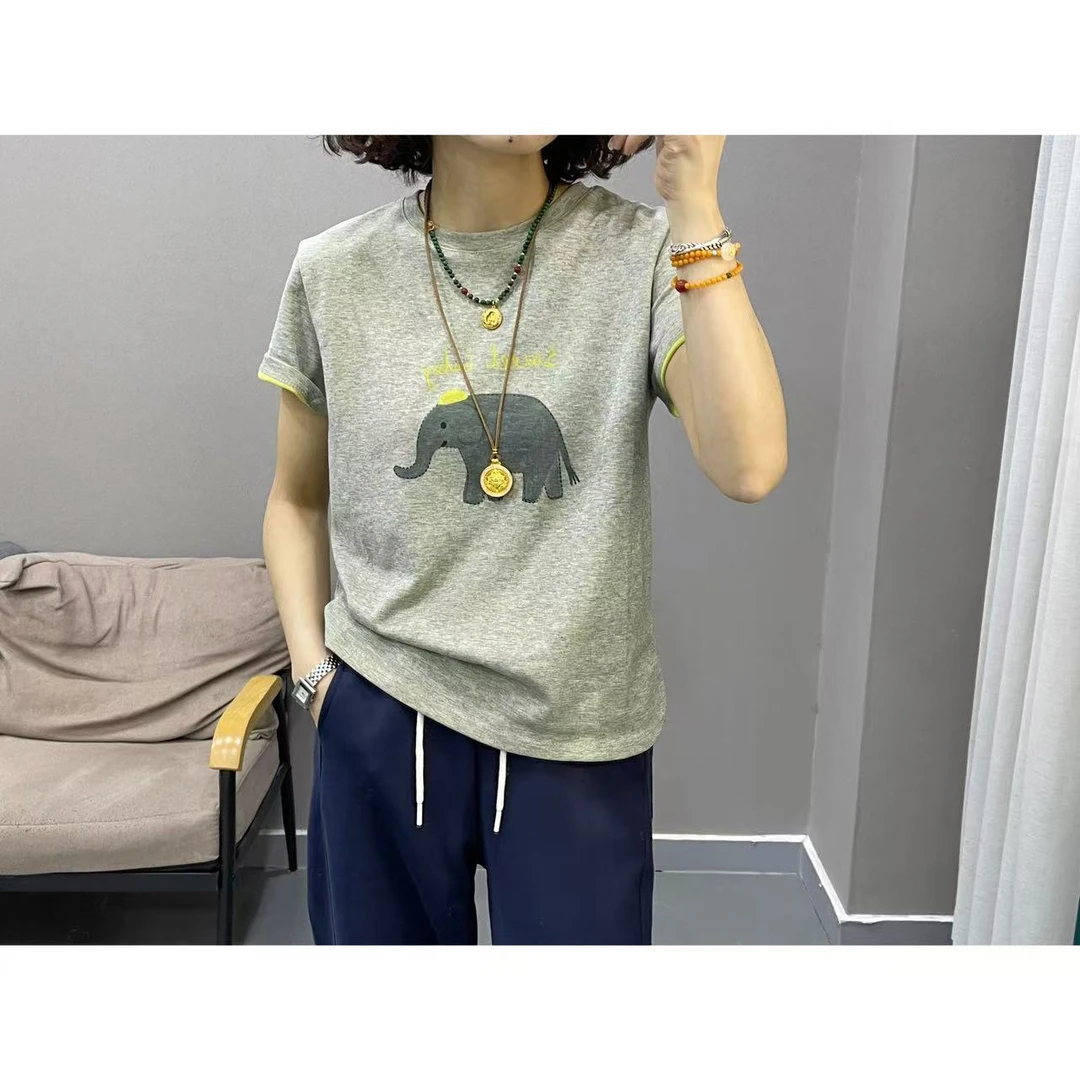 小象拼色短袖T恤