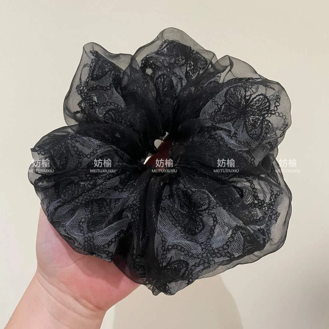 原创设计甜美蝴蝶大肠女发圈发绳气质法式网纱优雅时尚韩版