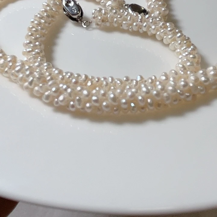 8mm毛毛虫毛衣链未镶嵌淡水珍珠