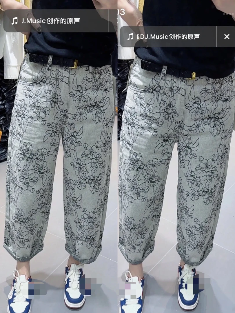 牛仔流行国风奶奶裤8755