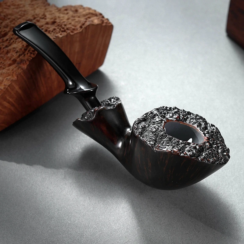 PL105 20*30 3MM军插煲V便携双榴皮石楠木手工烟斗硫化橡胶嘴轻巧