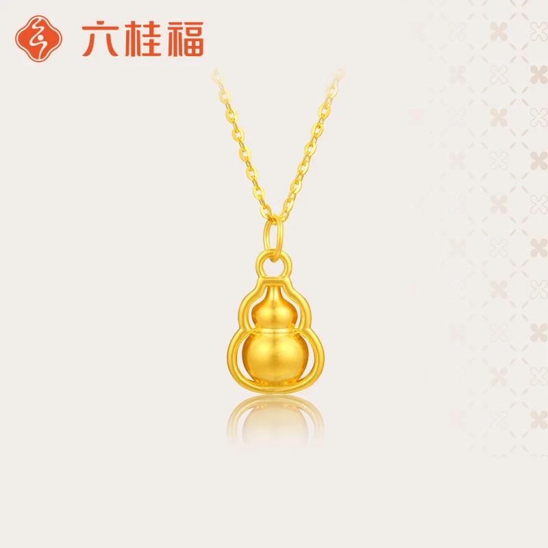 六桂福珠宝黄金八宝葫芦吊坠
