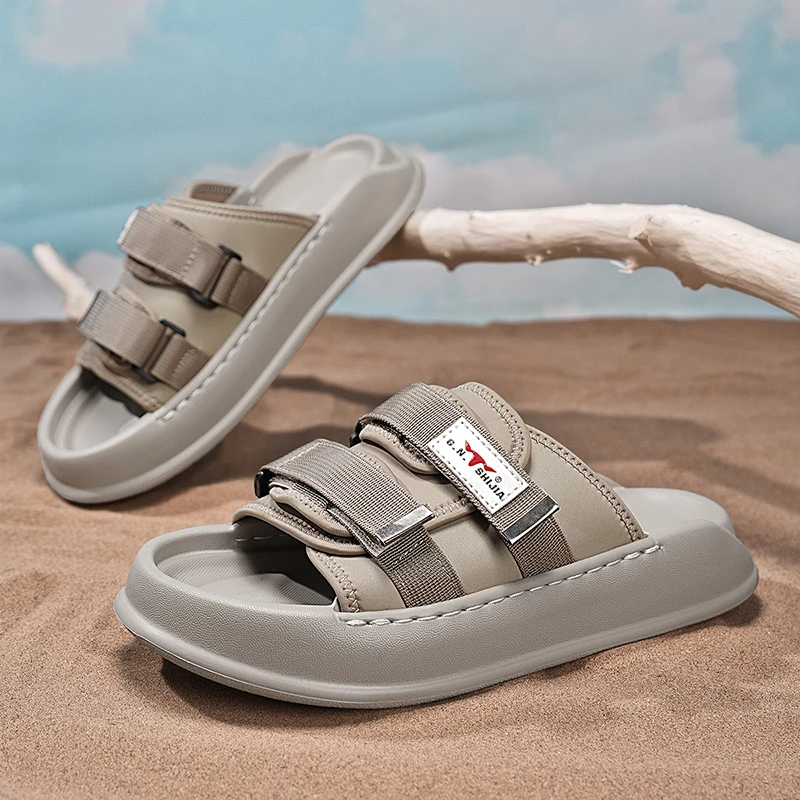 公牛世家2025夏季新款潮流一字拖男凉拖舒适防滑厚底户外休闲拖鞋