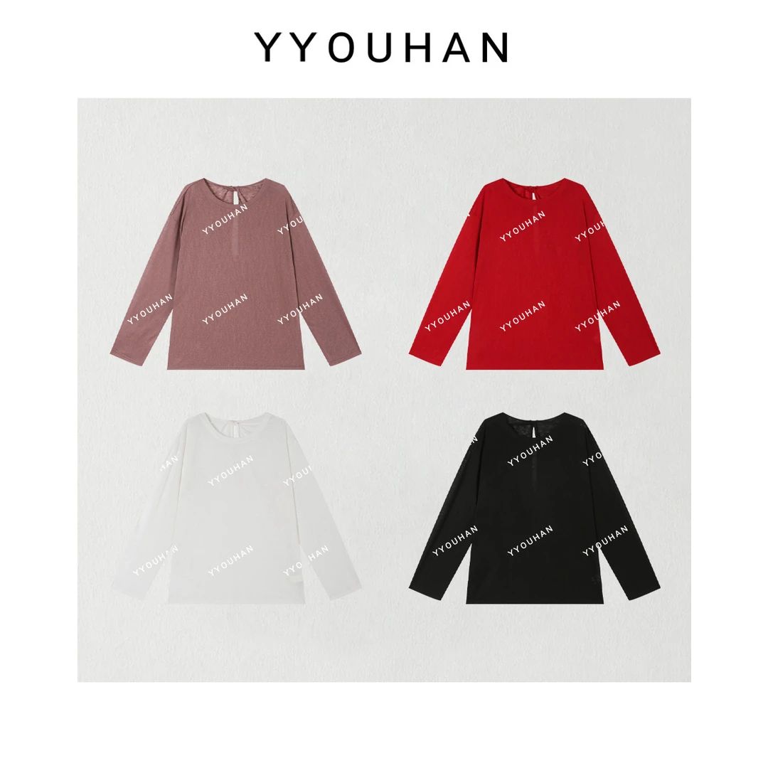 YYOUHAN 2025夏季小众后背挖空雪花棉感长袖防晒T恤 2505C2570