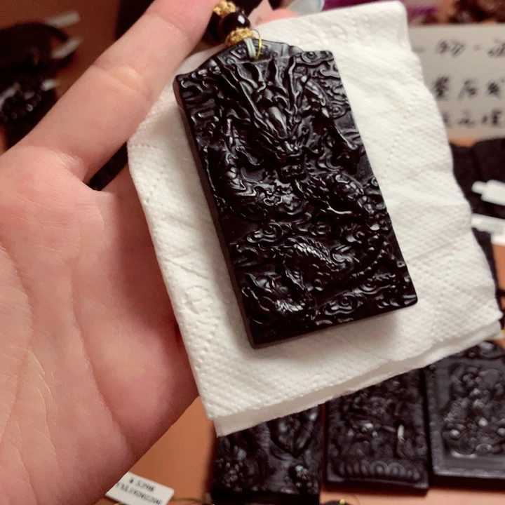 单***迹天然缅甸a货钢琴黑挂件
