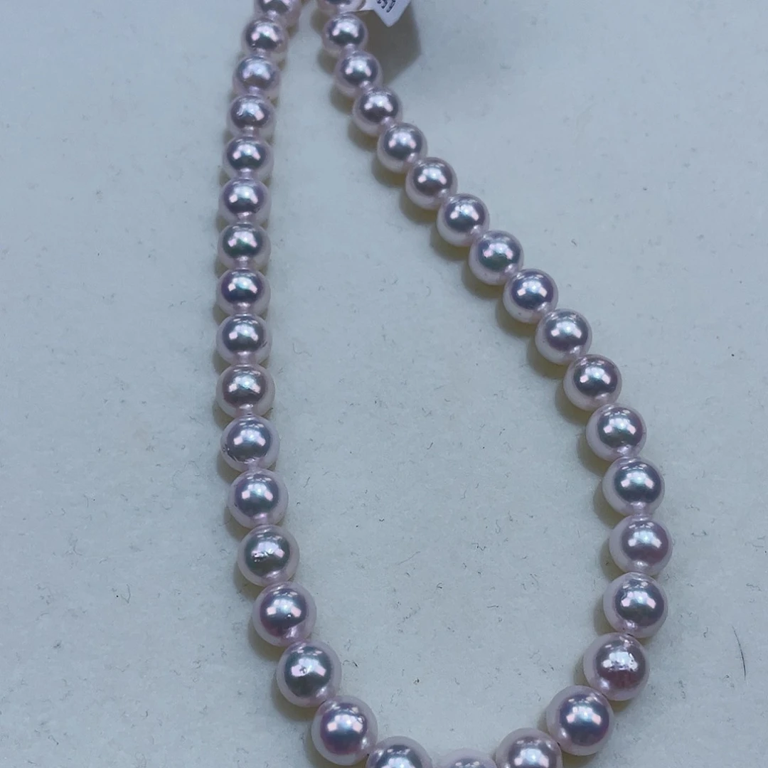 淡水珍珠颈饰银S925镶嵌6.5-7海水ak亮瞎眼