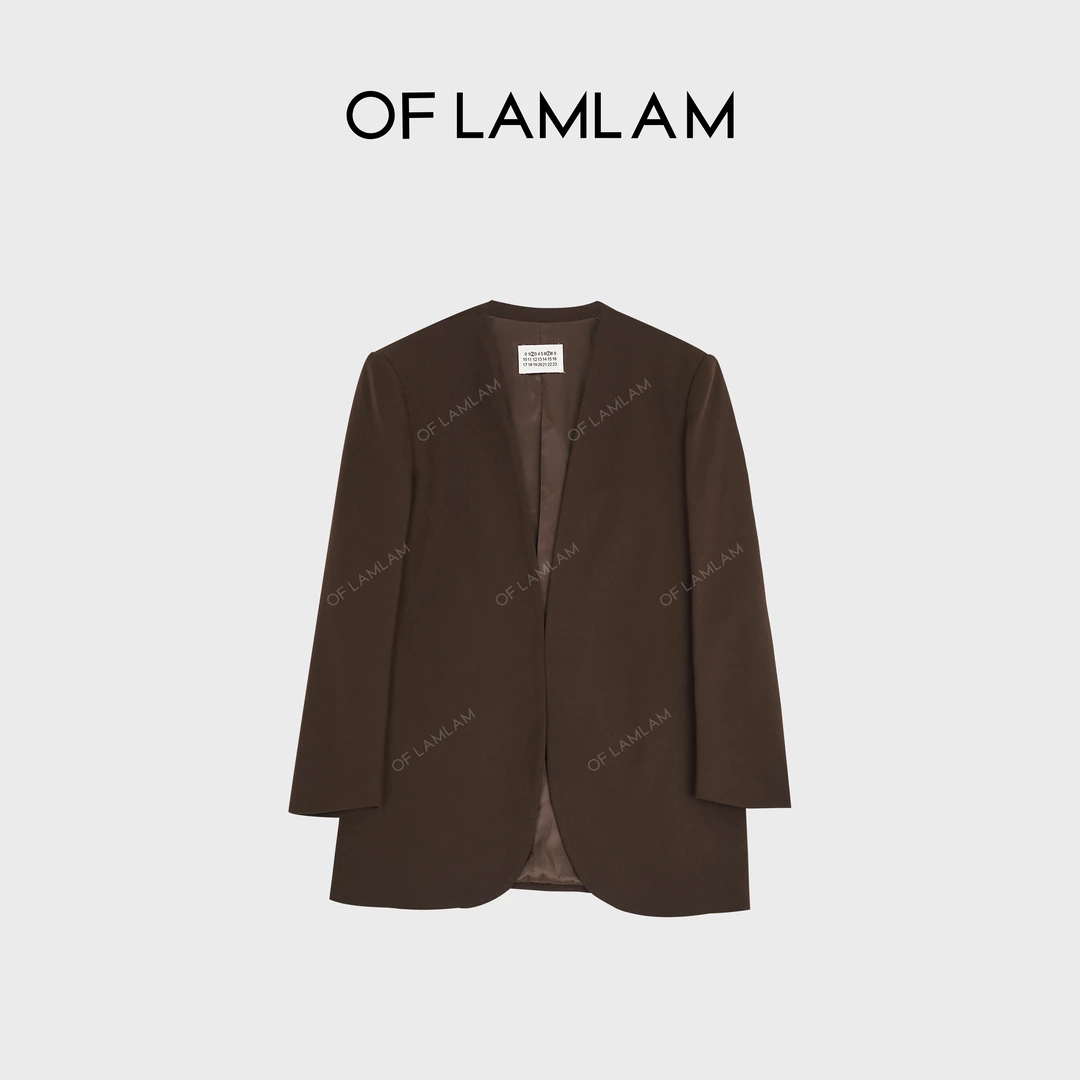 “隐奢老钱”马*拉斜纹绵羊毛法式都市时尚西装 OFLAMLAM MW084G