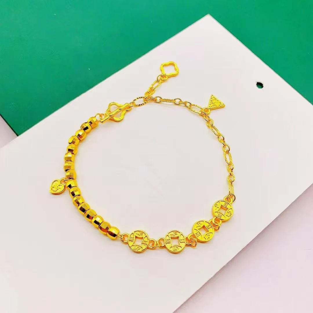 合金手链 金钱币手链首饰轻奢饰品女款串珠时尚百搭精美金手链