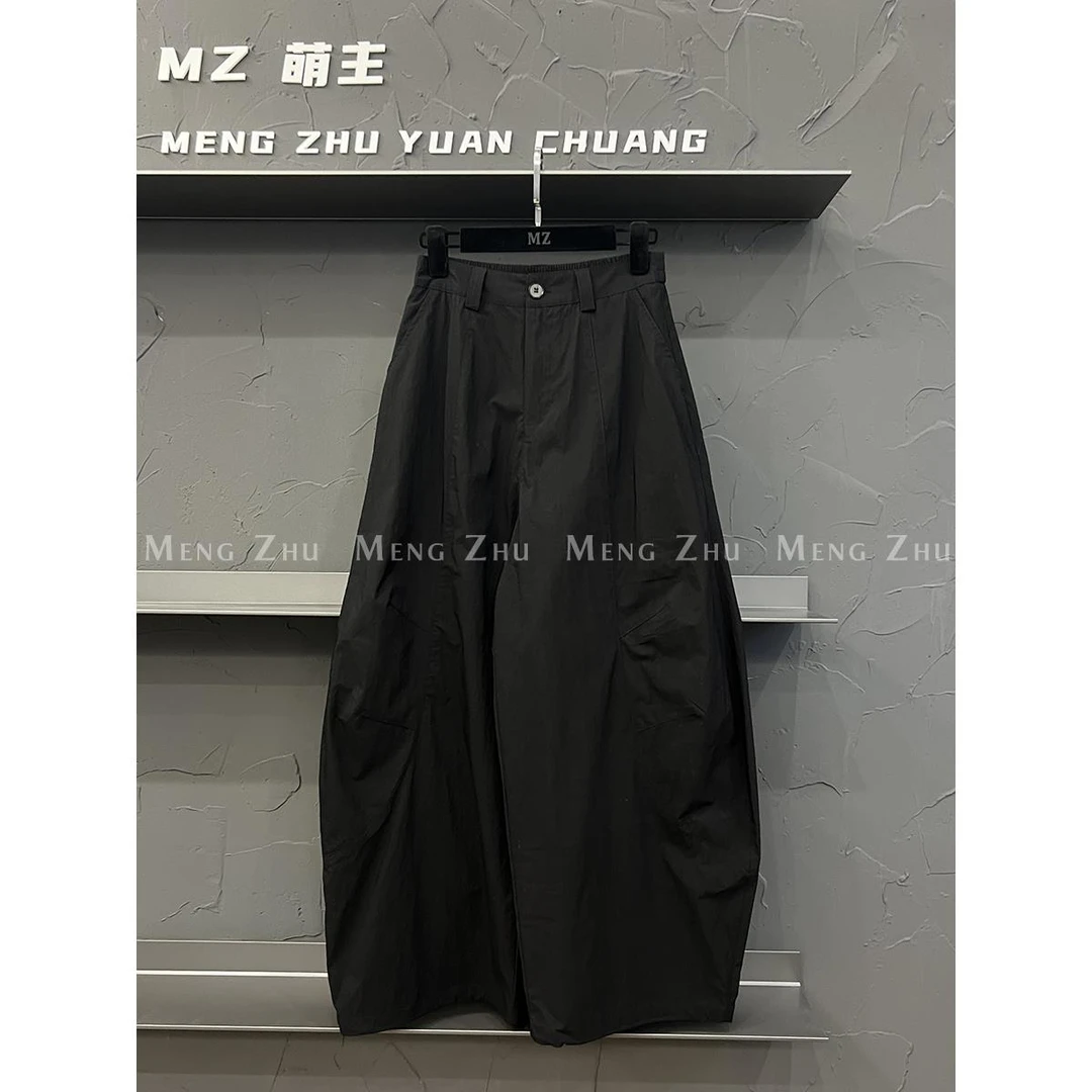 大码300斤胖MM2025年夏季显瘦百搭半松紧高腰休闲宽松阔腿弯刀裤2