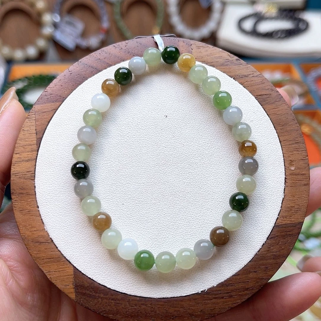 和田玉未镶嵌手串A54卡6