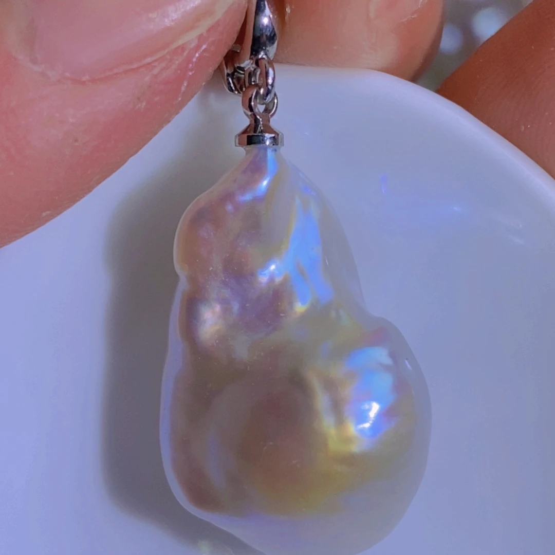 银S925镶嵌天然淡水珍珠淡水珍珠