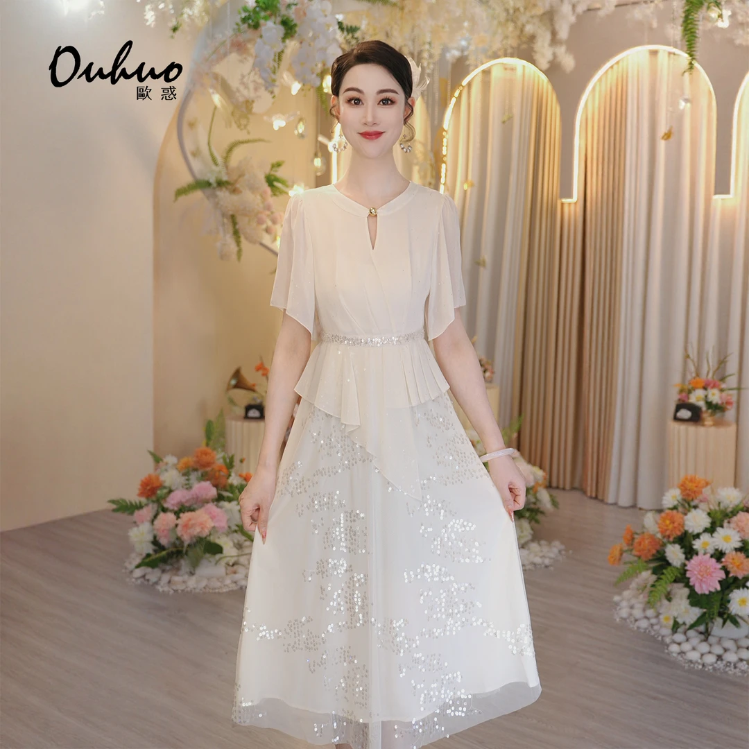 【木木定制】2025年夏季新款通勤风仙气优雅显瘦连衣裙OHDRI06142