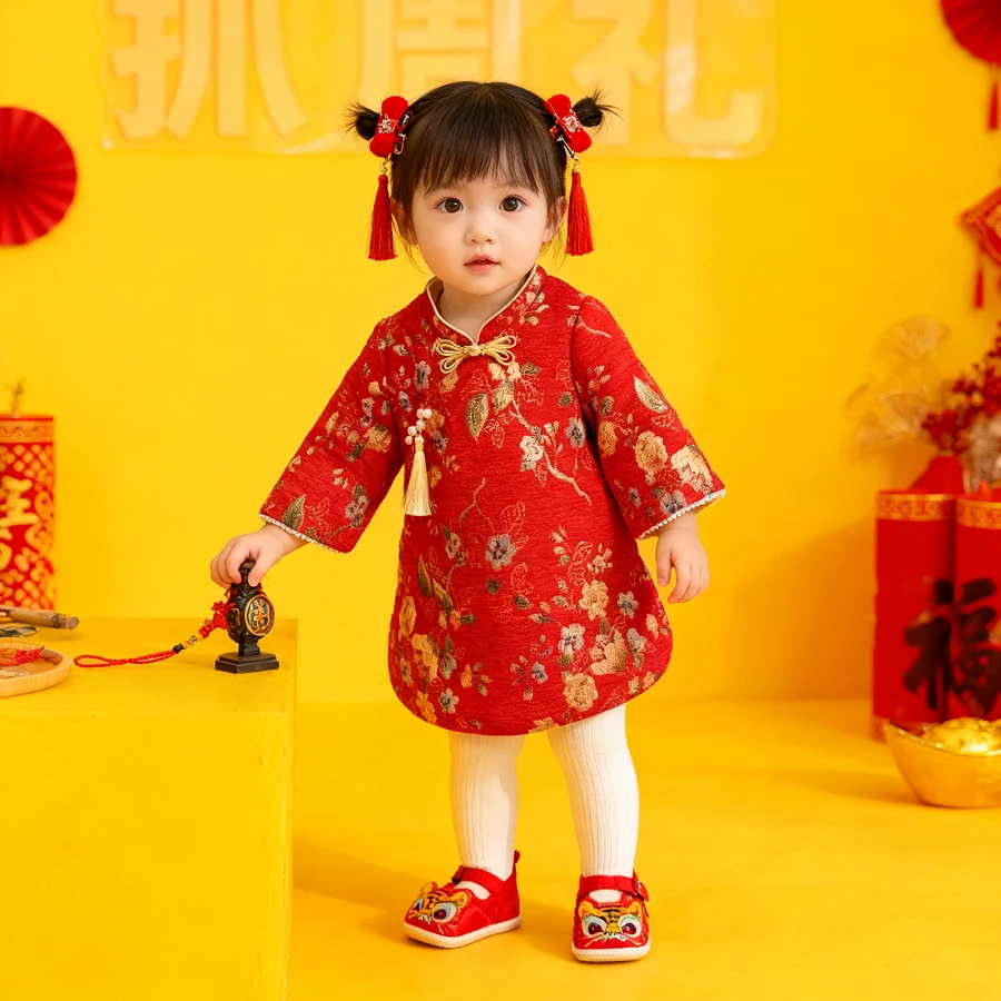 【红妆新版】女宝宝周岁礼服抓周服女童新中式拜年服中国风2025汉服