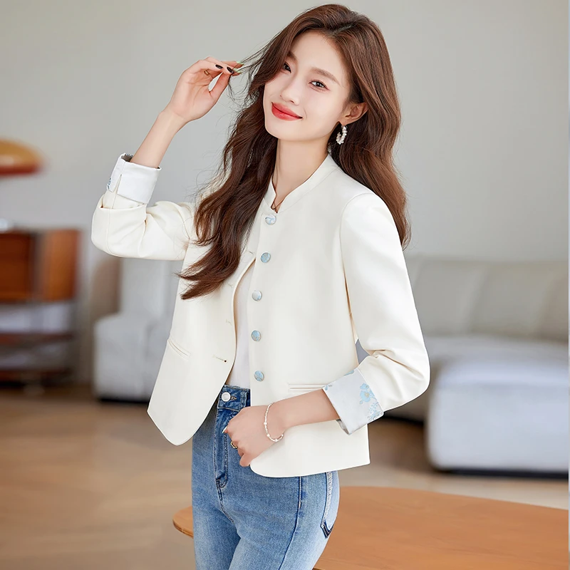小香风外套女2025新款高级感气质小个子短款上衣国风休闲小西装秋