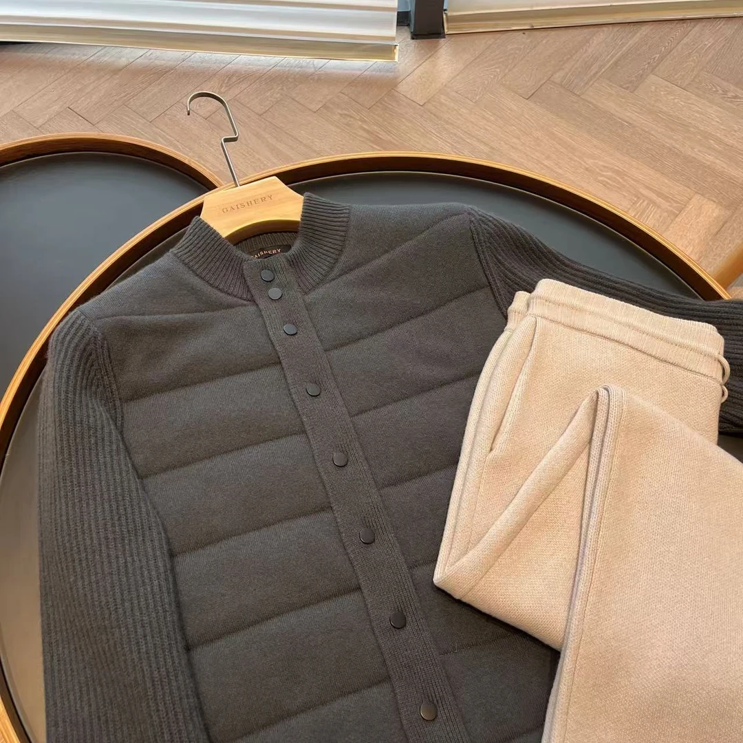 Gaishery【小一冬季新款25F/W】意大利设计师男款拉链带扣加棉开衫