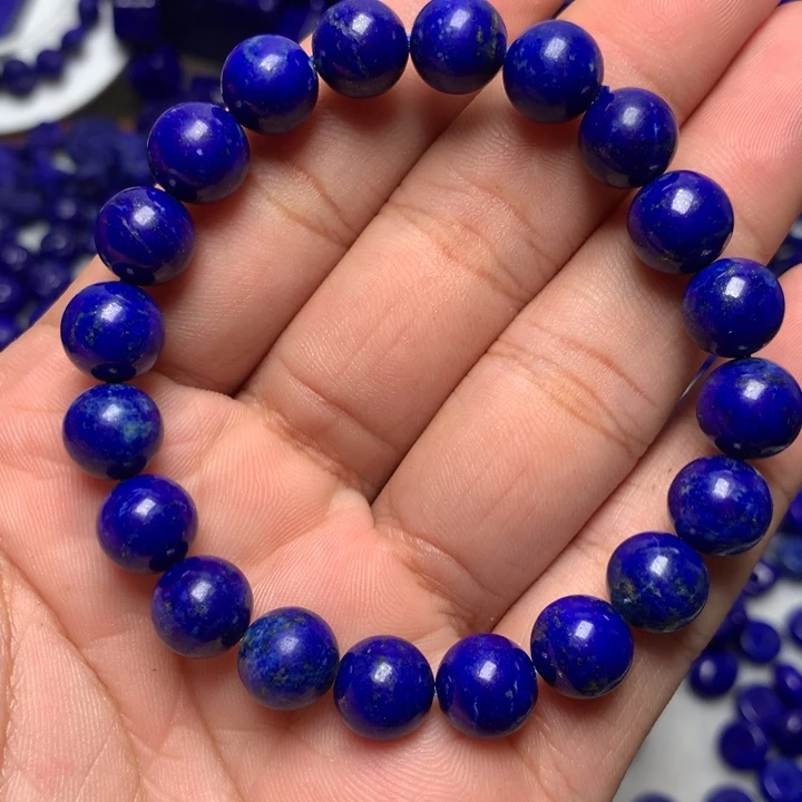 青金石未镶嵌9.5mm圆珠手串