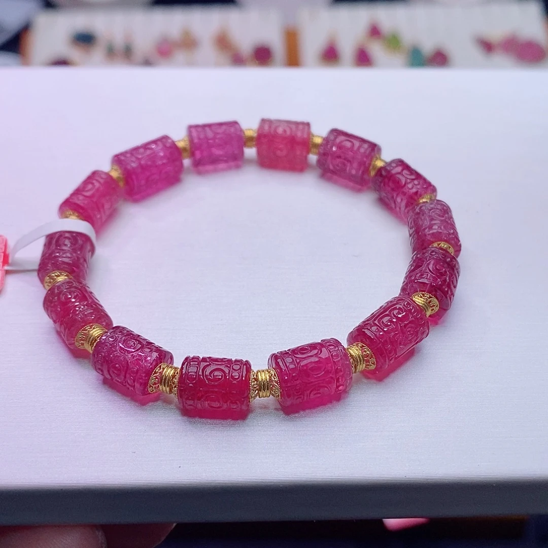 碧玺手链18K金镶嵌海****饰碧玺手链