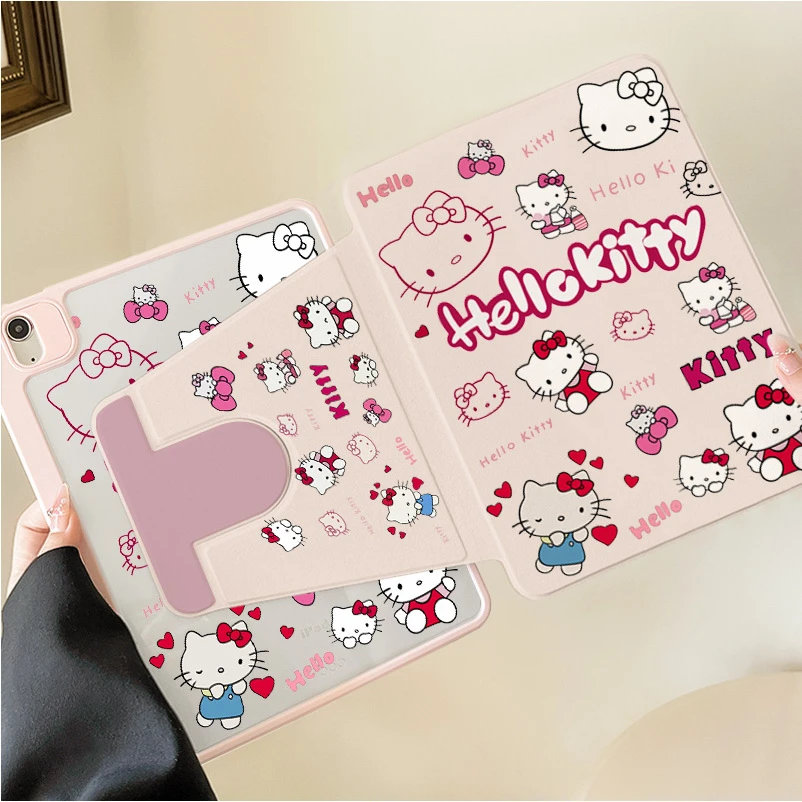 凯蒂猫720旋转适用2025新款ipad11A16保护套10代亚克力air7笔槽6