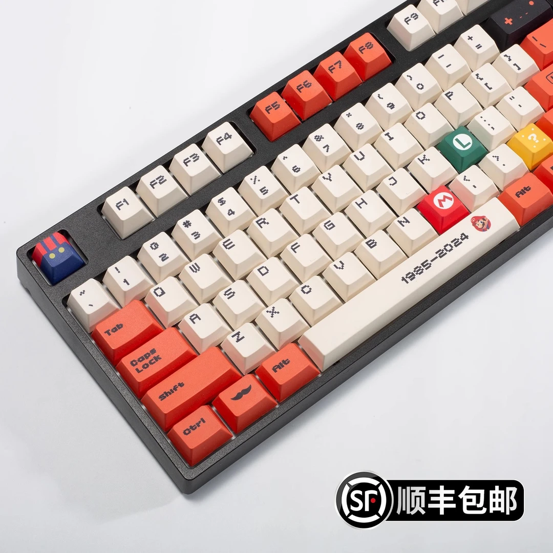 马里奥主题键帽复古游戏风原厂高度PBT热升华适用大部分机械键盘