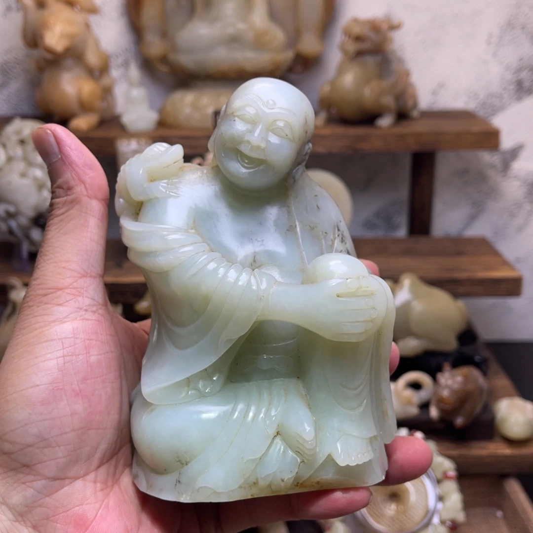 和田玉未镶嵌摆件阿*丁