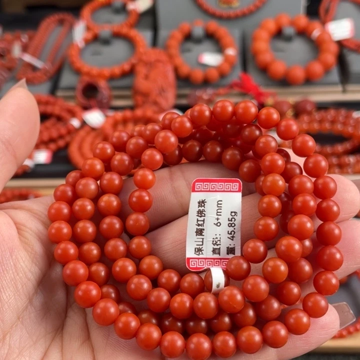 南红玛瑙未镶嵌手链保山南红多圈