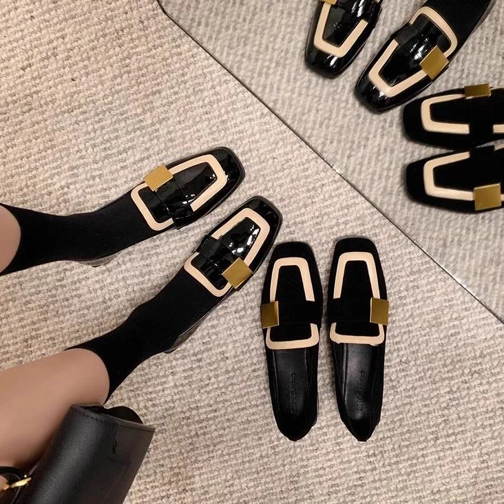 【JTG&SHOES 官方正品】制服鞋爆款小皮鞋一脚蹬鞋小黑色单鞋女年