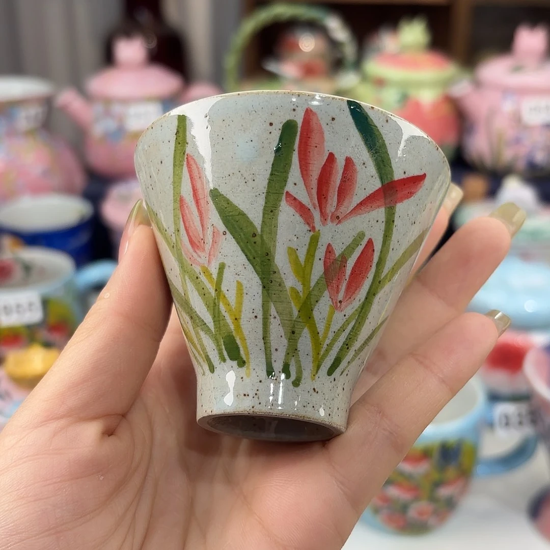 瓷片景德镇手绘高温釉下彩陶瓷茶具