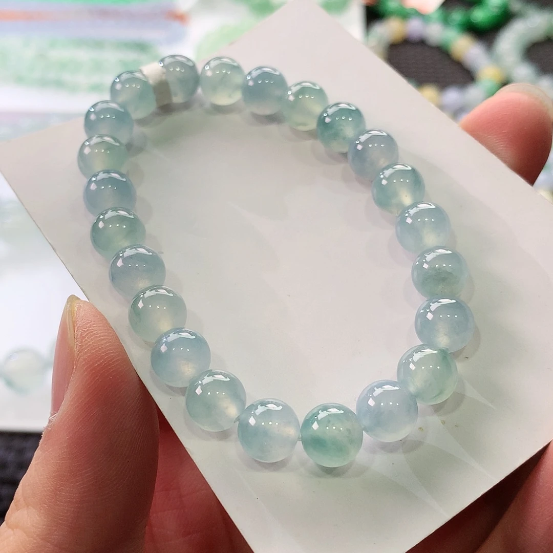 翡翠手链未镶嵌星空蓝正冰卡8