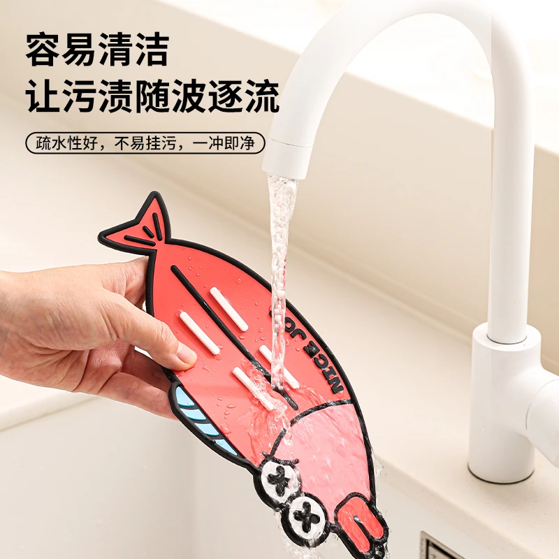 卡通锅盖垫锅盖架台面多功能隔热垫收纳垫台面沥水垫厨房置物