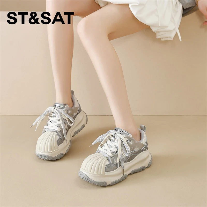 星期六贝壳头女款2026冬季新款厚底增高溶解鞋小众百搭舒适运动鞋