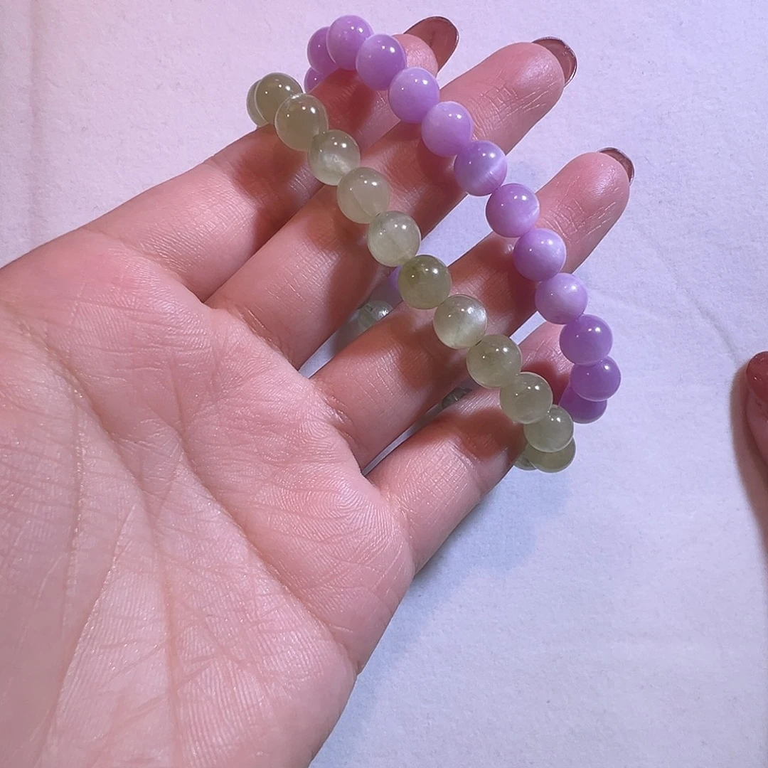 手串未镶嵌锂辉石粉紫猫眼紫锂辉和绿锂辉多圈