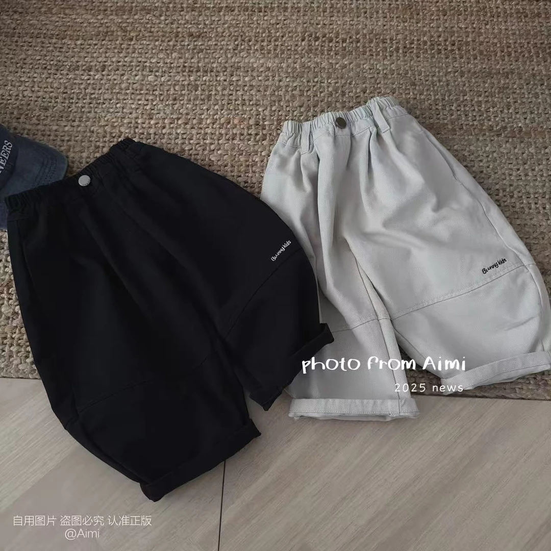 版型好穿老爹裤儿童宽松哈伦弯刀裤大童男童百搭字母刺绣休闲长裤