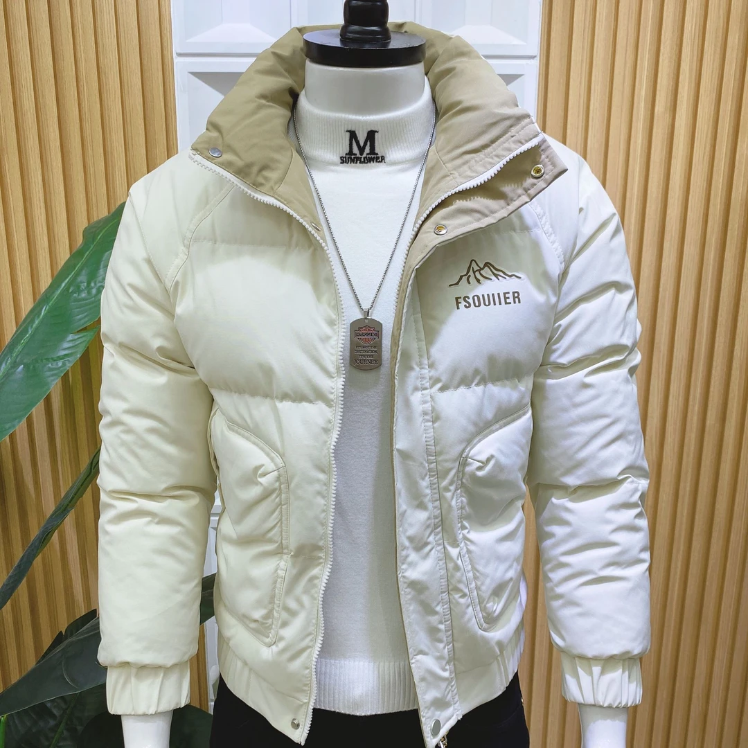 冬季新款时尚潮男休闲棉衣简约百搭大气男士棉服韩版立领保暖棉袄