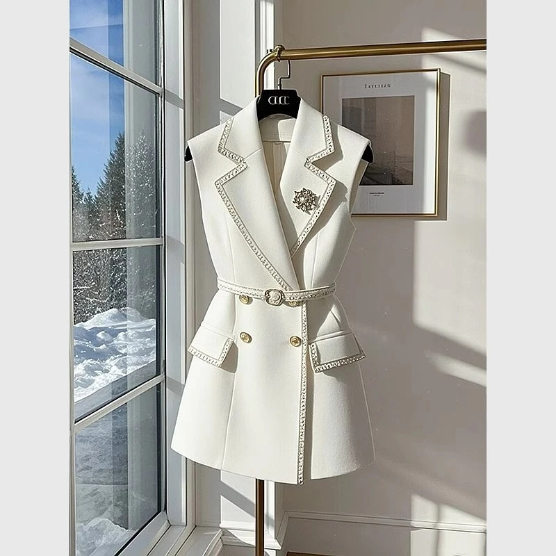 0335春季新款马甲小西装外套女背心短款气质休闲百搭修身高级感女