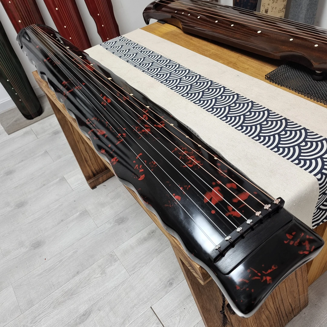 老杉木纯生漆鹿角霜手工七弦落霞式专业演奏古琴适合初学者