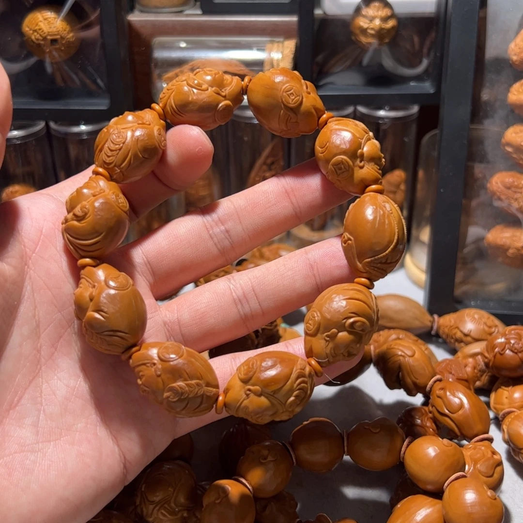 人***、橄榄核手串/手链手工财神