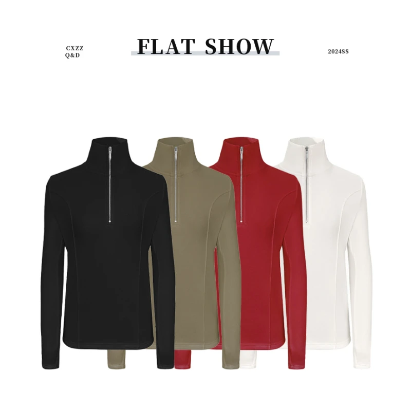 千禧丶高领半拉链德绒打底衫CX3656