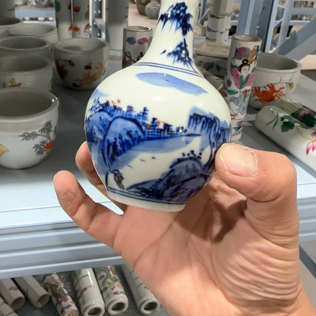 瓷片摆件手绘瓷器全部处理了