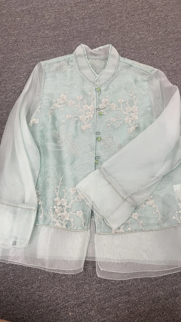 南油朱朱5刺绣蓝色外套905