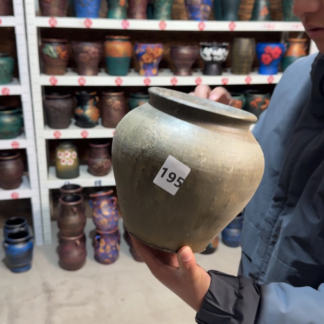 红陶红陶浮雕花盆炸炸炸