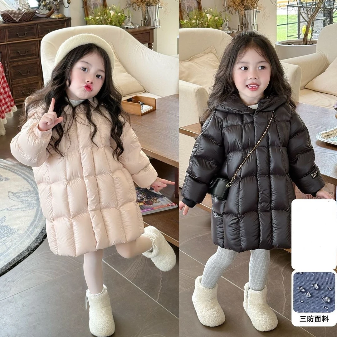 YeeHoO英氏【断码】新款中长款儿童棉服女童加厚外套棉衣棉袄冬季洋