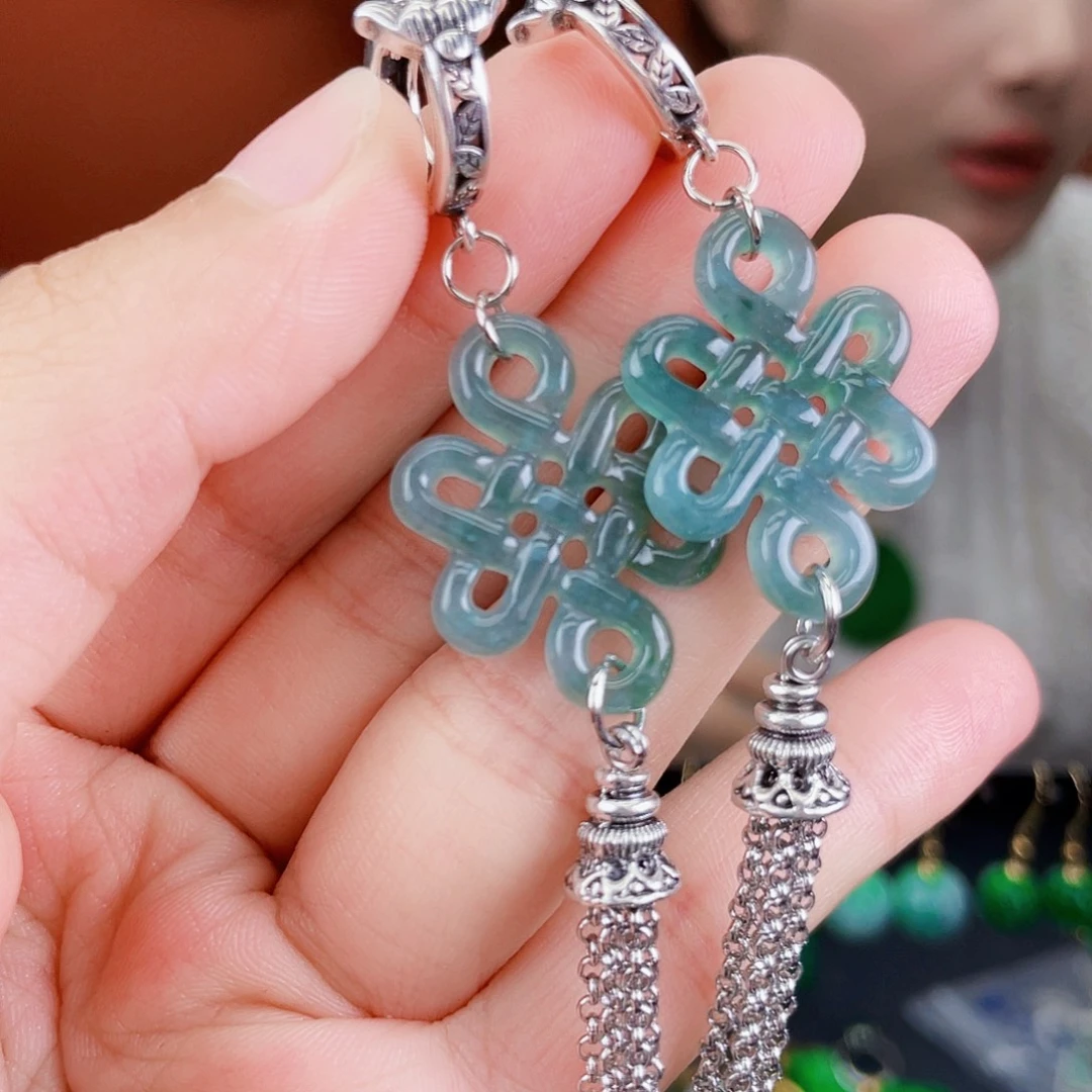 翡翠未镶嵌耳饰饰品